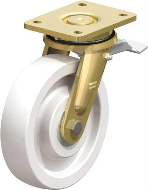 Blickle 54262 Swivel Top Plate Caster: Nylon, 8" Wheel Dia, 1-31/32" Wheel Width, 3,300 lb Capacity, 9-41/64" OAH