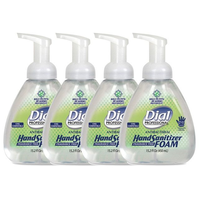 THE DIAL CORPORATION DIA-06040 Dial Antibacterial Foaming Hand Sanitizer, No Fragrance, 450 Ml, Case Of 4