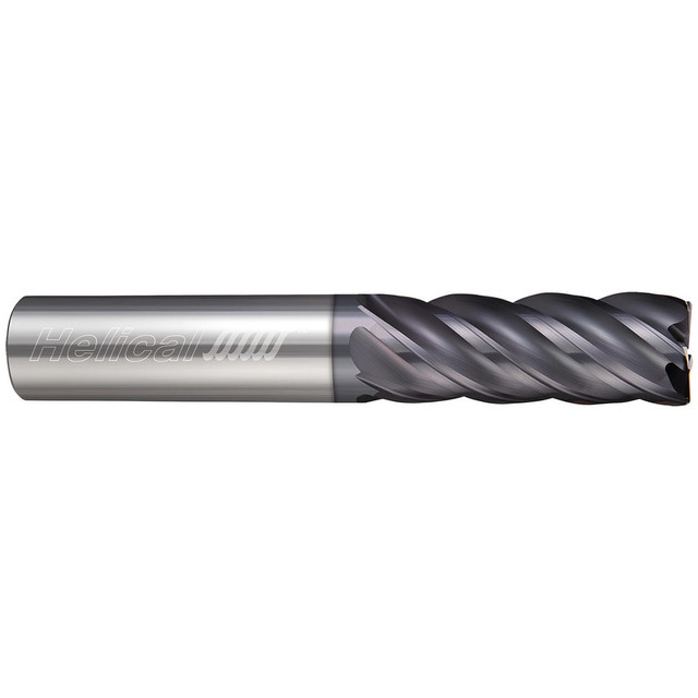 Helical Solutions 29302 Corner Radius End Mill: 3/8" Dia, 1" LOC, 0.5 mm Radius, 3 Flutes, Solid Carbide