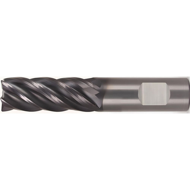 Kennametal 4048721 Corner Radius End Mill: 1/2" Dia, 1-1/4" LOC, 0.015" Radius, 5 Flutes, Solid Carbide