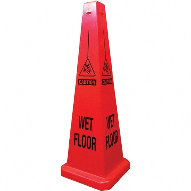 PRO-SAFE 03-600-05 Wet Floor, 12" Wide x 36" High, Polypropylene Cone Floor Sign