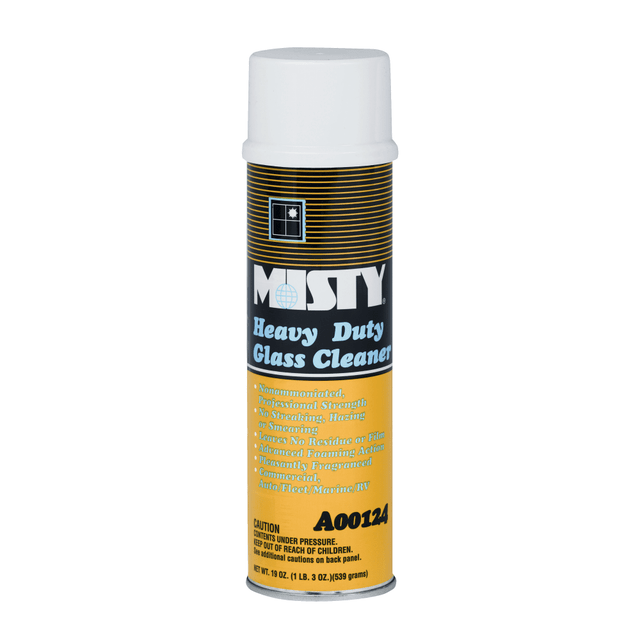 ZEP INC. 1001482 Amrep Misty Heavy-Duty Glass Cleaner Aerosol Spray, Fruit Scent, 20 Oz Can, Case Of 12