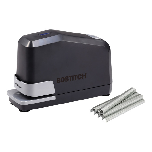 The Bostitch B8 Impulse 45 Electric Stapler is great if you have a high volume of stapling work and limited time. It delivers fast stapling speeds, making your work go faster. This heavy duty electric stapler features a high performance drive system to staple up to 45 sheets easily and consistently.  3x Faster Stapling Speed - Bostitch Impulse Drive Technology allows users to immediately remove stacks on paper after the stapler pierces the sheets.  Take on extra-large stapling tasks - staple up to 45 sheets.  No Jam Technology eliminates staple jams. All Bostitch staplers are made using high quality processes and materials. This unique technology was developed by Bostitch Engineers specifically for our electric staplers.  Refill Alert Light - unit features a light that turns on when your unit is low on staples.  Hidden staple storage compartment, so you don't have to constantly visit the supply closet to refill.  Easy Push-Button Reloading - Simply push a button and the magazine pops out to insert a new strip of staples.  Bostitch Impulse Drive Technology allows users to immediately remove stacks on paper after the stapler pierces the sheets. No need to wait for the machine to retract like with other electric staplers.