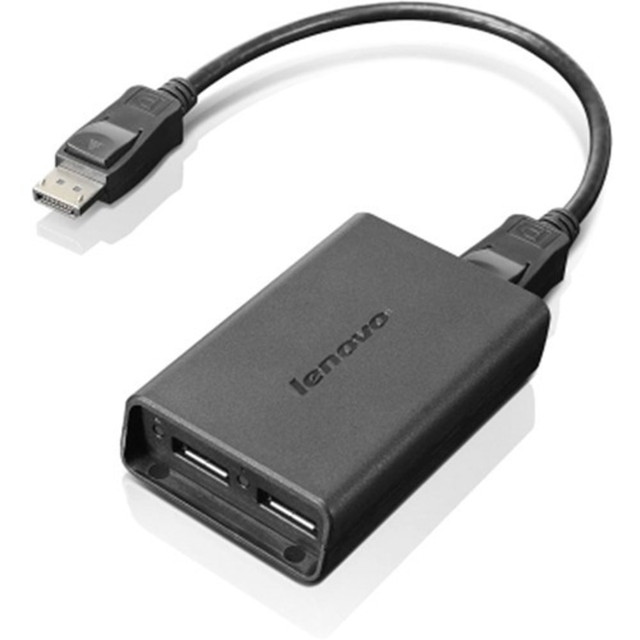 LENOVO, INC. 0B47092 Lenovo DisplayPort to Dual-DisplayPort Adapter - DisplayPort A/V Cable for Audio/Video Device, Monitor - First End: 1 x DisplayPort Digital Audio/Video - Male - Second End: 2 x DisplayPort Digital Audio/Video - Female - Black LENOVO, INC. 0B47092 Lenovo DisplayPort to Dual-DisplayPort Adapter - DisplayPort A/V Cable for Audio/Video Device, Monitor - First End: 1 x DisplayPort Digital Audio/Video - Male - Second End: 2 x DisplayPort Digital Audio/Video - Female - Black