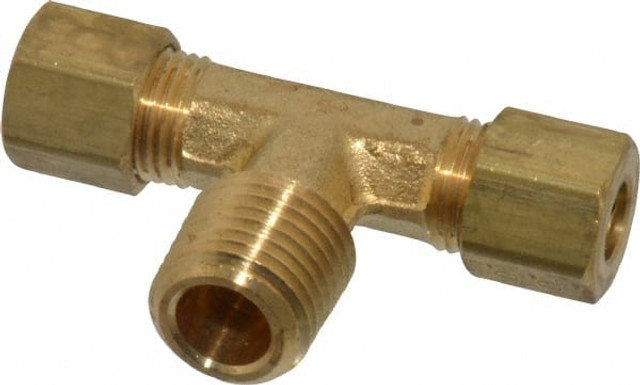 Parker 172C-4-4 Compression Tube Male Branch Tee: 1/4-18" Thread, Compression x Compression x MNPT