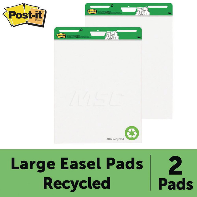 Post-It 7100083057 Easel Pads & Accessories; Display/Marking Boards Accessory Type: Easel Pads; For Use With: Easel Stands; Detailed Product Description: Post-it Super Sticky Easel Pad 559RP, 25 in. x 30 in. Recycled, 2 pk; Width (Inch): 25; Color: White