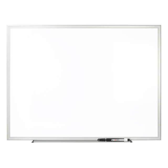 OFFICE DEPOT KK0268  Brand Non-Magnetic Melamine Dry-Erase Whiteboard With Marker, 48in x 96in, Aluminum Frame With Silver Finish