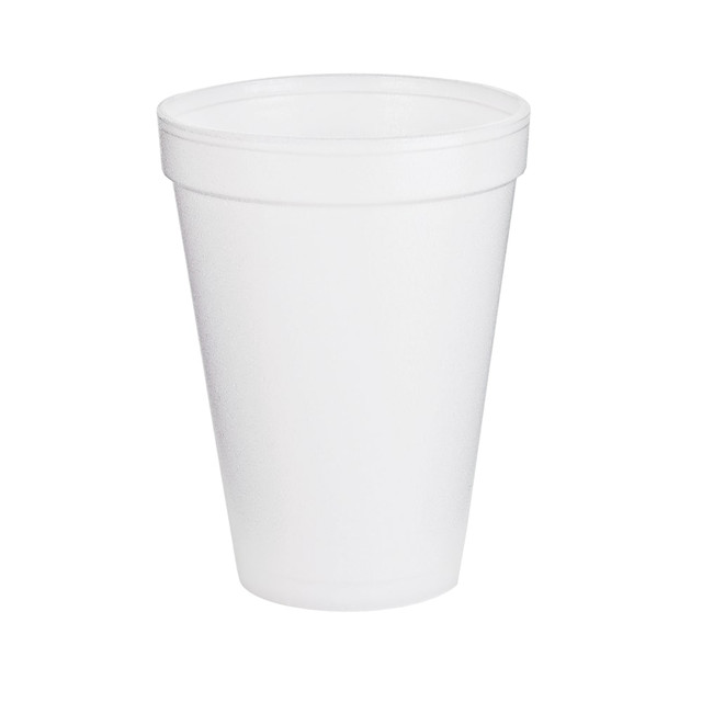 DART CONTAINER CORPORATION 12J16DUP Dart Insulated Foam Drinking Cups, White, 12 Oz, Box Of 1,000, DCC12J16