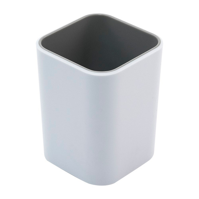 ADVANTUS CORP. 37524 Advantus Fusion Pencil Cup, 4inH x 3inW x 3inD, White/Gray