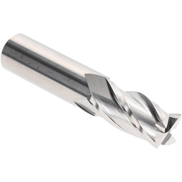 Hertel 750210 Square End Mill: 1/2" Dia, 4 Flutes, 1" LOC, Solid Carbide, 30 ° Helix
