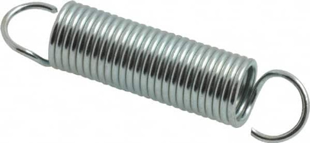 Gardner Spring 37070G Extension Spring: 1/2" OD, 13.2 lb Max Load, 4.2" Extended Length, 0.055" Wire Dia