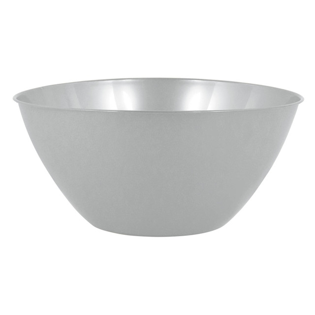 AMSCAN CO INC 432344.18 Amscan 2-Quart Plastic Bowls, 3-3/4in x 8-1/2in, Silver, Set Of 8 Bowls