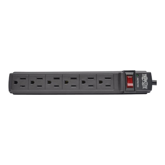 TRIPP LITE PS66B  Power Strip 6 Outlet NEMA 5-15R AC 6ft Cord 5-15P Black Housing - Power strip - 15 A - AC 120 V - 1875 Watt - input: NEMA 5-15P - output connectors: 6 (NEMA 5-15) - 6 ft cord - black