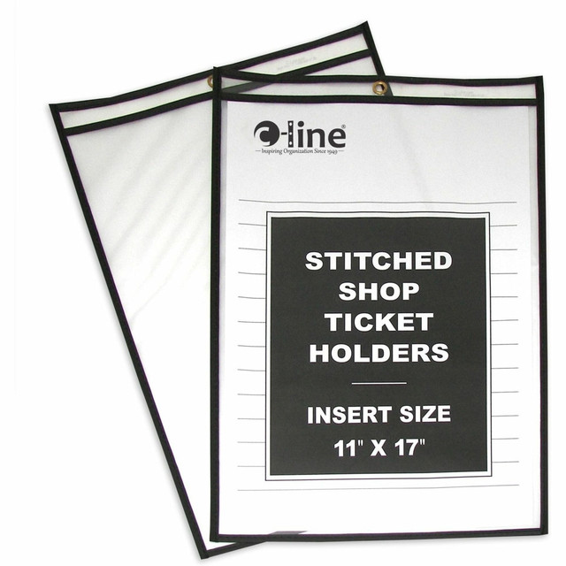 C-LINE PRODUCTS, INC. 46117 C-Line Shop Ticket Holders, Stitched - Both Sides Clear, 11 x 17, 25/BX, 46117