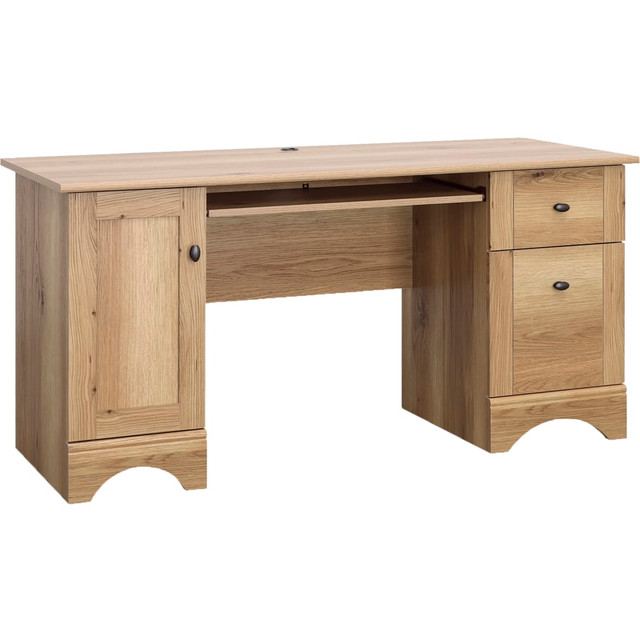 SAUDER WOODWORKING CO. 433952 Sauder Select 60inW Double-Pedestal Computer Desk, Timber Oak SAUDER WOODWORKING CO. 433952 Sauder Select 60inW Double-Pedestal Computer Desk, Timber Oak