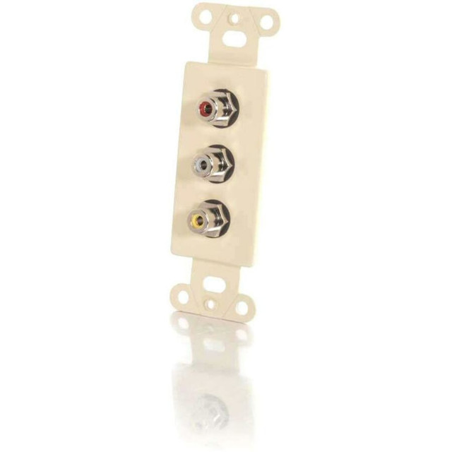 LASTAR INC. 41012 C2G Composite Video and RCA Stereo Audio Pass Through Decorative Style Wall Plate - Ivory - Modular insert - RCA X 3 - ivory LASTAR INC. 41012 C2G Composite Video and RCA Stereo Audio Pass Through Decorative Style Wall Plate - Ivory - Modular insert - RCA X 3 - ivory