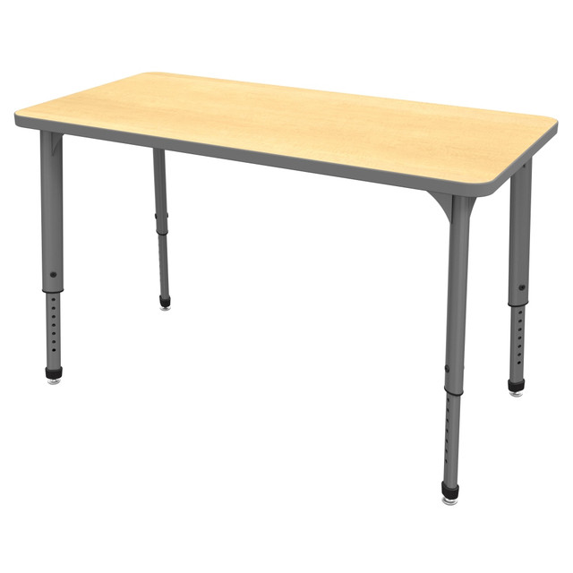 MARCO GROUP, INC. 38-2226-61-GRY Marco Group Apex Series Rectangle Adjustable Table, 30inH x 48inW x 24inD, Maple/Gray