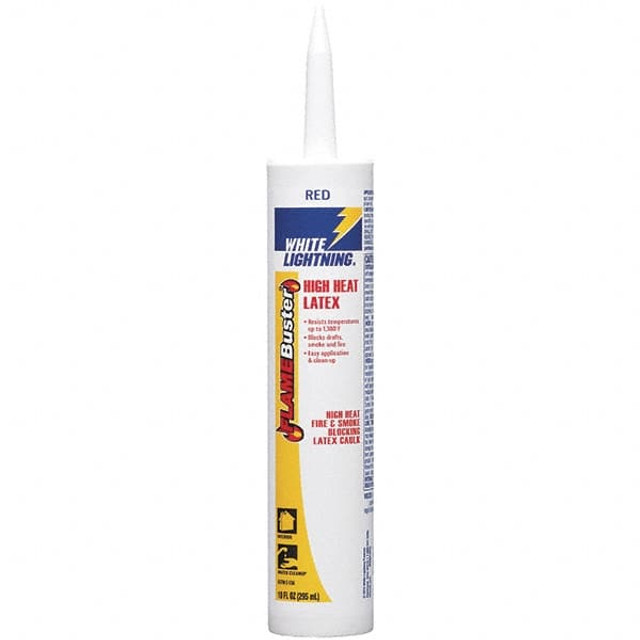 White Lightning W44017010 Caulk: 10 oz Cartridge, Red, Acrylic & Latex