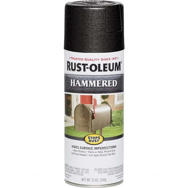 Rust-Oleum 7215830 Enamel Spray Paint: Black, Hammertone, 12 oz