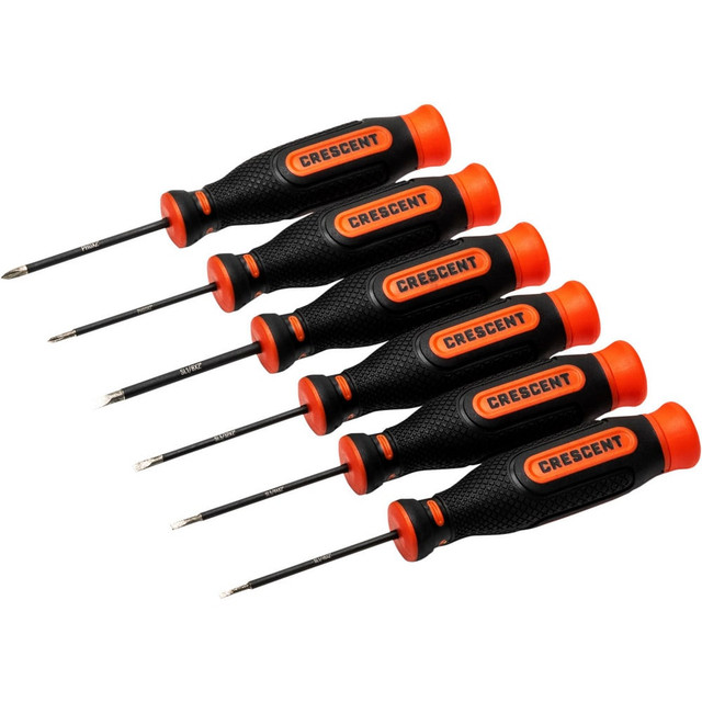 Crescent CDTPR6PCSET Screwdriver Sets; Screwdriver Types Included: Phillips , Slotted ; Container Type: Case ; Tether Style: Not Tether Capable ; Number Of Pieces: 6 ; Insulated: No