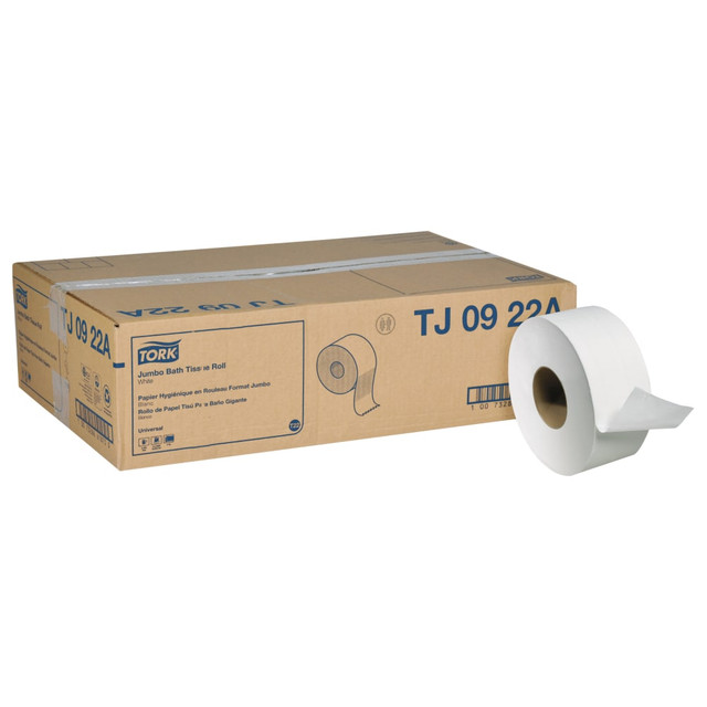 Stock your restroom with toilet paper thats made to last and is easy on your plumbing system. Each roll of this bath tissue contains soft, strong paper that breaks up quickly.  2-ply paper is soft and absorbent.  Non-perforated roll with a universal core suits a variety of jumbo-sized toilet tissue dispensers.  Each roll measures 1,000ft long to help minimize refills.
