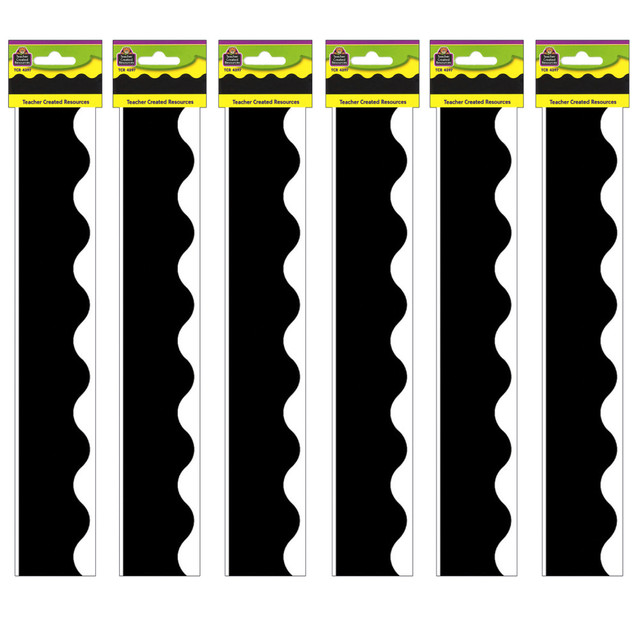 EDUCATORS RESOURCE Teacher Created Resources TCR4397-6  Border Trim, Black, 35ft Per Pack, Set Of 6 Packs