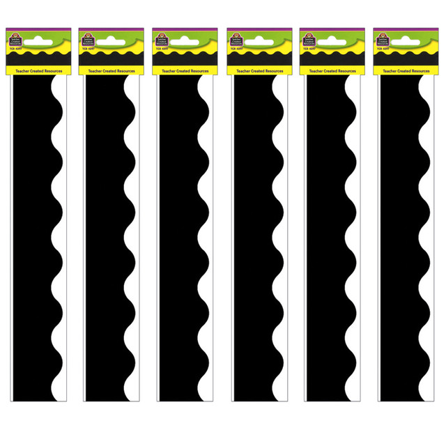 EDUCATORS RESOURCE TCR4397-6 Teacher Created Resources Border Trim, Black, 35ft Per Pack, Set Of 6 Packs EDUCATORS RESOURCE TCR4397-6 Teacher Created Resources Border Trim, Black, 35ft Per Pack, Set Of 6 Packs
