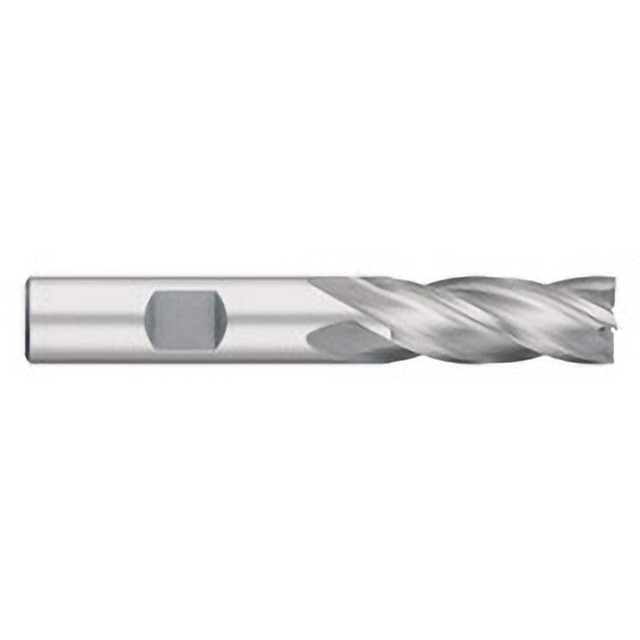 Titan USA TE81217 Square End Mill:  0.3750" Dia, 0.75" LOC, 0.375" Shank Dia, 2.5" OAL, 4 Flutes, Cobalt