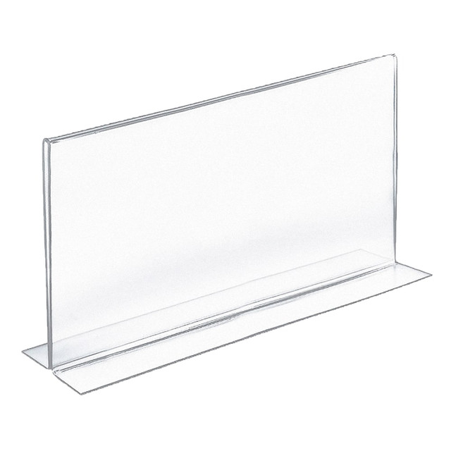 AZAR DISPLAYS 152707  Double-Foot Acrylic Sign Holders, 8 1/2in x 14in, Clear, Pack Of 10