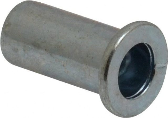 RivetKing. 25C2IRLSZ/P100 1/4-20, 0.08 to 0.14" Grip, Steel Standard Rivet Nut