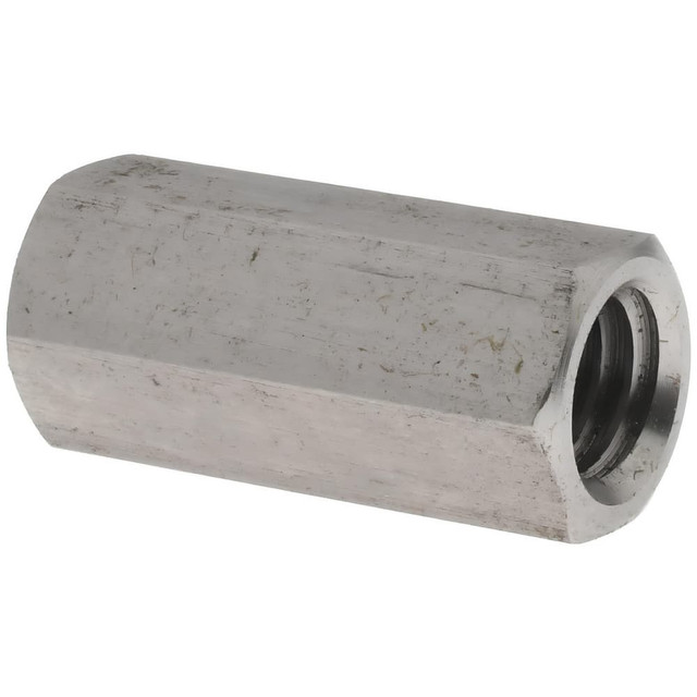 MSC 250226 3/8-16 UNC, 1-1/8" OAL Stainless Steel Standard Coupling Nut