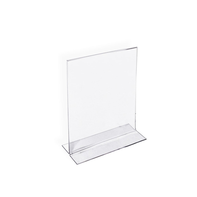 AZAR DISPLAYS 152722 Double-Foot Acrylic Sign Holders, 7in x 5in, Clear, Pack Of 10 AZAR DISPLAYS 152722 Double-Foot Acrylic Sign Holders, 7in x 5in, Clear, Pack Of 10