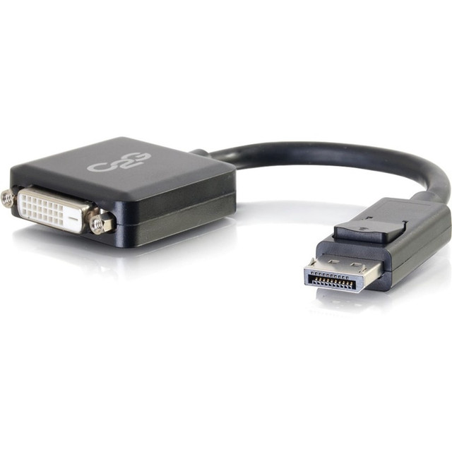 LASTAR INC. 54321 C2G 8in DisplayPort to DVI-D (Single-Link) Adapter Converter - M/F - 8 Inch DisplayPort Male to DVI-D Female Adapter Converter - Adapts a DP output to DVI-D - Supports resolutions up to 1920 x 1200 - Supports legacy Single-Link DVI-