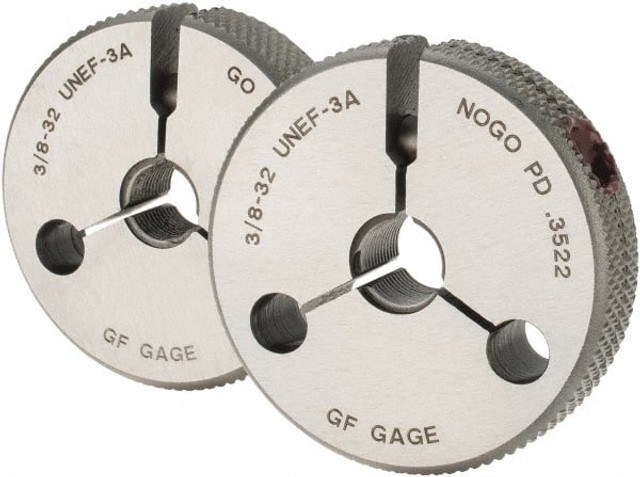 GF Gage R0375323AS Threaded Ring Gage: 3/8-32 Thread, UNEF, Class 3A, Go & No Go