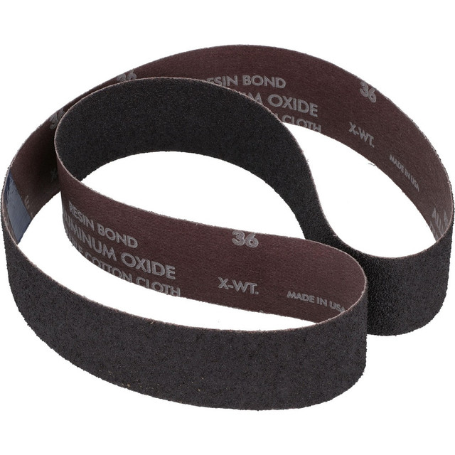 Norton 78072721255 Abrasive Belt:  2" Wide, 48" OAL, 36 Grit, Aluminum Oxide