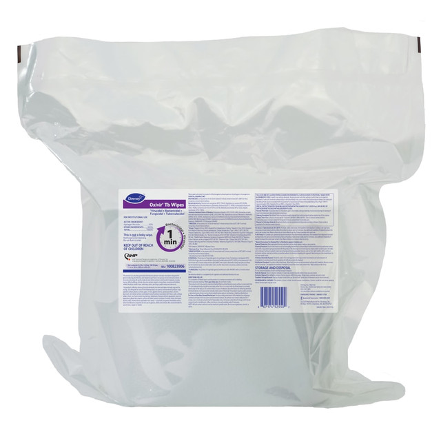 SEALED AIR CORPORATION DVO100823906 Diversey Oxivir TB Disinfectant Wipes, 11in x 12in, White, 160 Wipes Per Pack, 4/Carton