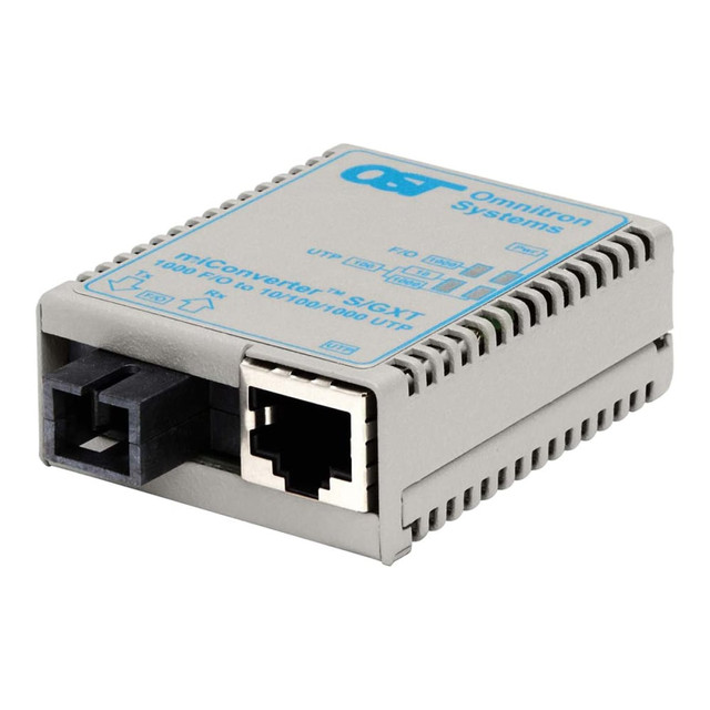 OMNITRON SYSTEMS TECHNOLOGY, INC. Omnitron 1631-1-6  miConverter S/GXT - Fiber media converter - GigE - 10Base-T, 100Base-TX, 1000Base-T, 1000Base-X - SC single-mode / RJ-45 - up to 12.4 miles - 1550 (TX) / 1310 (RX) nm