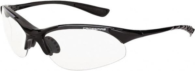 CrossFire 1524 Safety Glass: Scratch-Resistant, Polycarbonate, Clear Lenses, Full-Framed, UV Protection