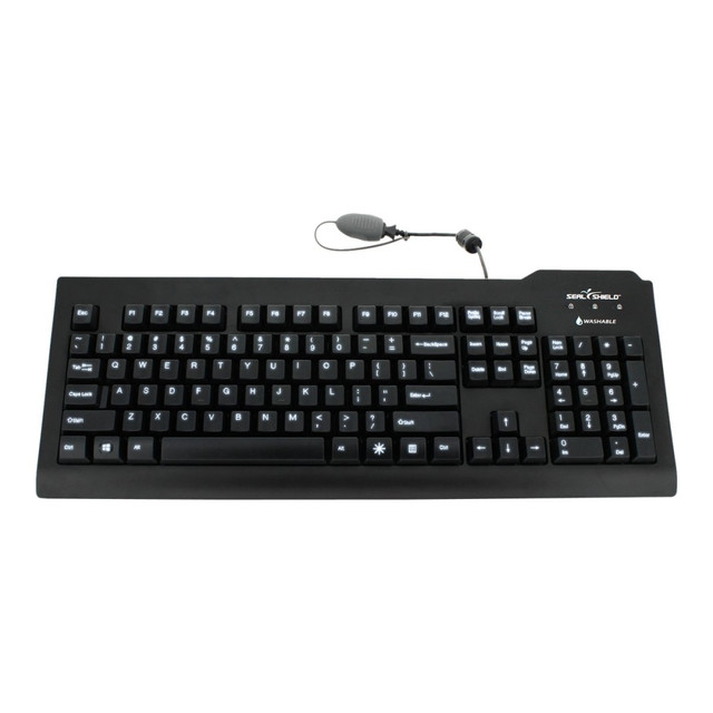 SEAL SHIELD LLC SSKSV207G Seal Shield Silver Seal Glow Waterproof - Keyboard - backlit - USB - US - waterproof - black