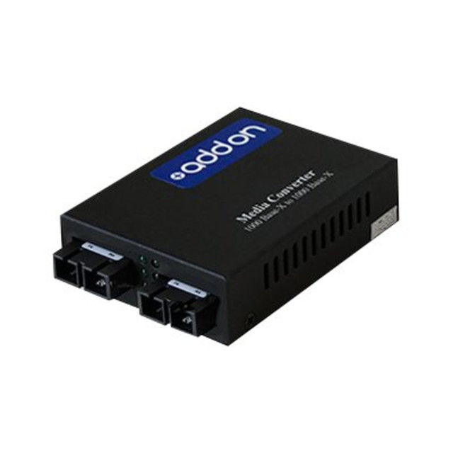 ADD-ON COMPUTER PERIPHERALS, INC. ADD-GMC-MMSM-4SC AddOn 1Gbs 1 SC to 1 SC Media Converter - Media converter - GigE - 1000Base-LX, 1000Base-SX - SC multi-mode / SC single-mode - up to 24.9 miles - 850 nm / 1310 nm ADD-ON COMPUTER PERIPHERALS, INC. ADD-GMC-MMSM-4SC AddOn 1Gbs 1 SC to 1 SC Media Converter - Media converter - GigE - 1000Base-LX, 1000Base-SX - SC multi-mode / SC single-mode - up to 24.9 miles - 850 nm / 1310 nm
