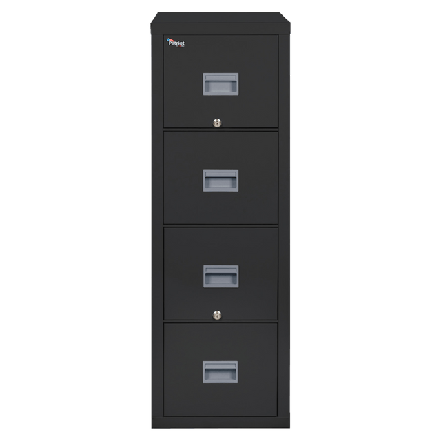 FIRE KING INTERNATIONAL, INC. 4P1831CBLWG FireKing Patriot 31-5/8inD Vertical 4-Drawer Fireproof File Cabinet, Metal, Black, White Glove Delivery