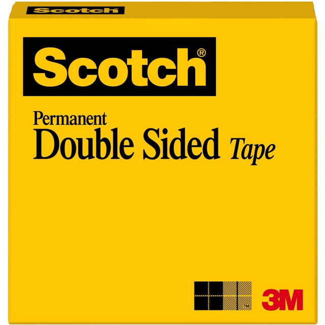 3M CO 665-12-1296 Scotch Double-Sided Tape, 1/2inx 1,296in, Clear