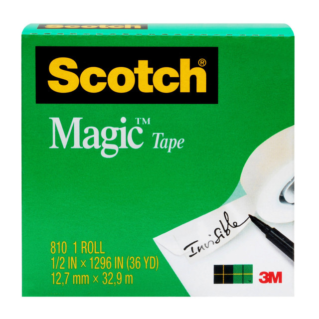 3M CO 810-1/2X1296 Scotch Magic 810 Tape, 1/2in x 1,296in, Clear 3M CO 810-1/2X1296 Scotch Magic 810 Tape, 1/2in x 1,296in, Clear