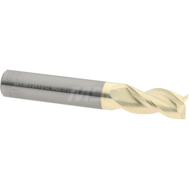 Accupro 35037512C5 Square End Mill:  0.3750" Dia, 0.75" LOC, 0.375" Shank Dia, 2.5" OAL, 3 Flutes, Solid Carbide