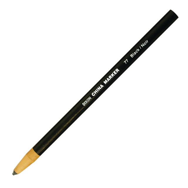 DIXON TICONDEROGA COMPANY 00077 Dixon Phano China Markers, Black, Box Of 12