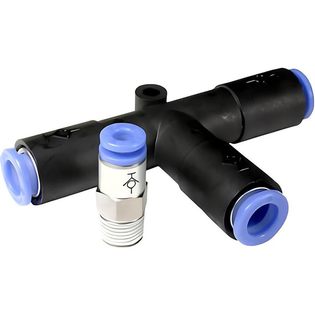 SMC PNEUMATICS KCH06-02S Push-to-Connect Tube Fitting: Connector, 1/4" Thread