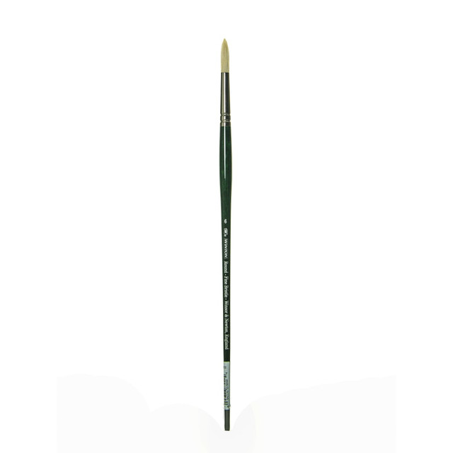 COLART FINE ART & GRAPHICS LTD. Winsor &amp; Newton 5975706 Winsor & Newton Winton Hog Paint Brush, Size 6, Round Bristle, Hog Hair, Green