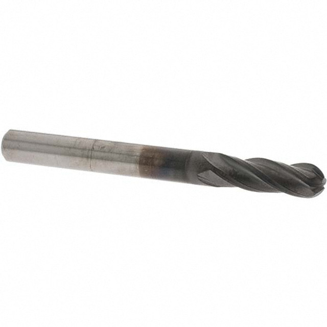 OSG 70301116 Ball End Mill: 0.25" Dia, 0.75" LOC, 4 Flute, Solid Carbide