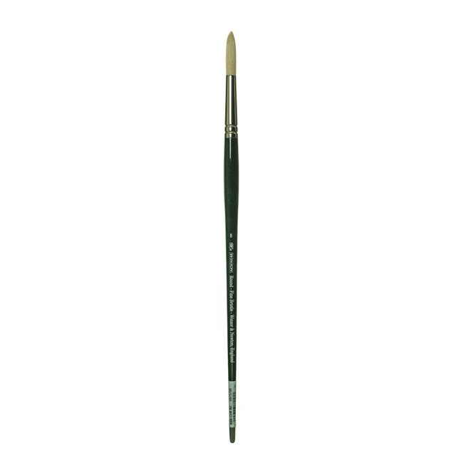 COLART FINE ART & GRAPHICS LTD. Winsor &amp; Newton 5975708 Winsor & Newton Winton Hog Paint Brush, Size 8, Round Bristle, Multicolor