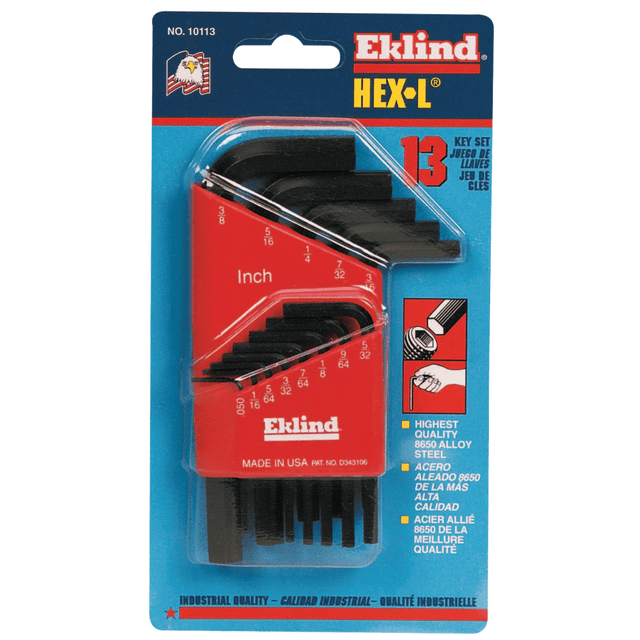 EKLIND TOOL CO. 269-10113 Eklind 13-Piece Short Arm L Hex Key Set